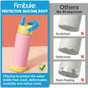 Fimibuke Kids Insulated Water Bottle, 18oz BPA FREE Kids Cups with Straw Double Wall Vacuum Tumbler 18/8 Stainless Steel Leak Proof Toddler Water Bottle for School Boys Girls (2 Pack, Ocean Life)
