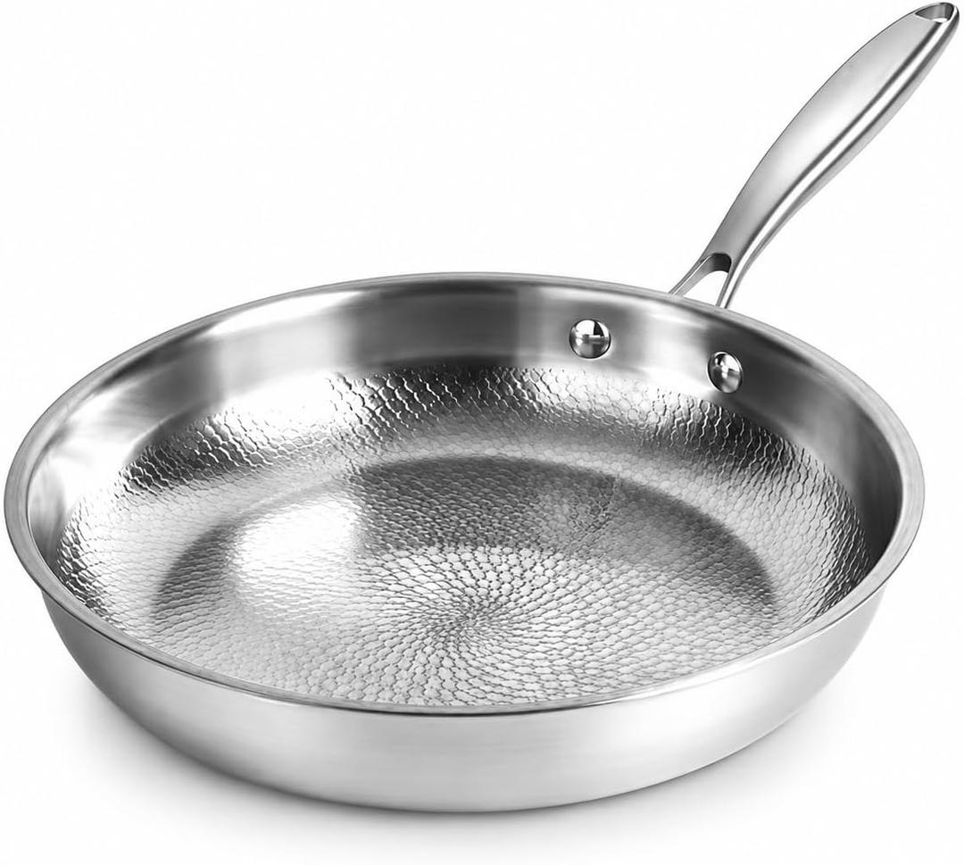siraat Titanium Hammered Pan Pro Large, 3-Layer Induction, 12-Inch