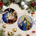 2 x Christian Gifts: Jesus Ornament | Christian Christmas Ornaments (Christmas Tree Decorations), Religious Holiday Ornament, Jesus Christ Decoration, Religious Gifts & Xmas Gift