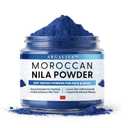 Moroccan Nila Powder  Natural Blue Clay Mask for Face, Body & Hair  Exfoliates for Glowing, Even-Toned Skin  Plant-Based & Traditional Hammam Skincare for All Skin Types