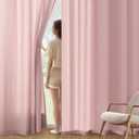 MIULEE Baby Pink Privacy Sheer Curtains That Let Light in 84 Inches Long Non-See-Through Semi Sheer Curtain Light Filtering Window Curtains Drapes for Living Room Bedroom 2 Panels Set 42 X 84