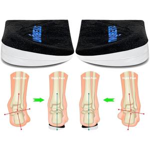 3 Layers Adjustable Supination & Pronation Correction Heel Insoles,Self-Adhesive Medial & Lateral Heel Wedge Inserts for Foot Alignment, Knee Pain, Bow Legs (Black, L: W: 7.5-12 / M: 7-11)