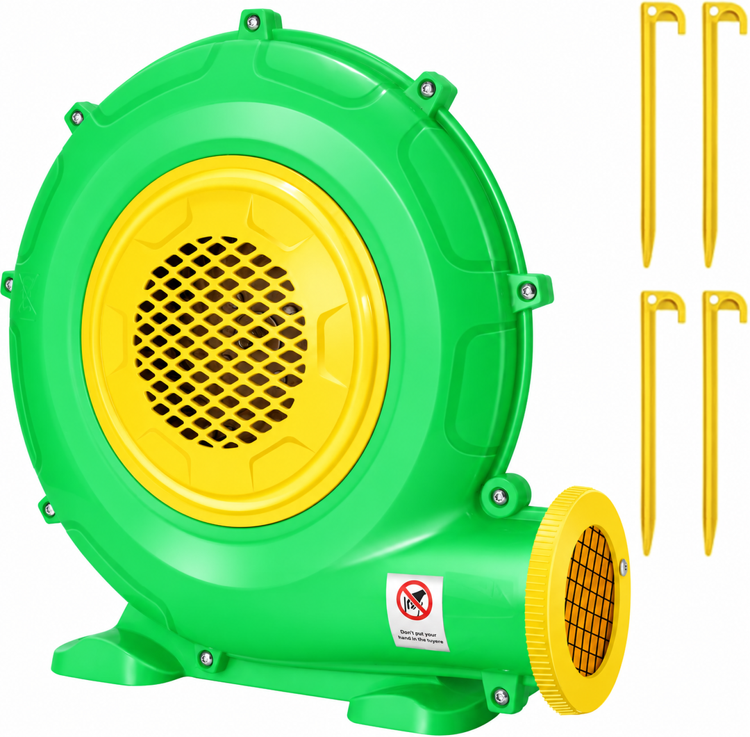 Bounce House Blower, 550W/0.73HP Commercial Air Blower with Double-Sided Fan Blade Design, Strong Wind and Great Heat Dissipation Properties for Bouncy Castle, Jump Slides, Arch, Inflatables