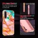Casetego for Galaxy A17 5G Case,Compatible with MagSafe,[Military Grade Drop Test] Full Body Protection Slim Shockproof Rugged Marble Women Case for Samsung Galaxy A17 5G 6.7 inch,Celeste/Pink