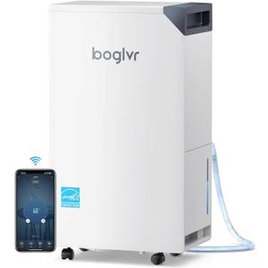 4500 Sq.Ft Most Efficient Energy Star, Max 80Pint/D (Standard 52Pint/D) Smart Compressor Dehumidifier with Drain Hose, WiFi/APP, Intelligent Humidistat, for Basement, Home, Bedroom, Bathroom(White)