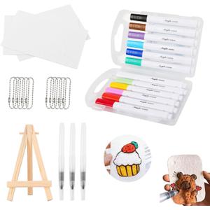 3 Pack Christmas Magic Puffy Paint,3D Drawing Magic Canvas Sponge, Puffy Popcorn Drawing Texture Painting Kit, DIY Bubble Drawings Pens for Painting, Art, with 10 Foam Paint Paper and 12 Markers (1 Set)