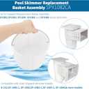 Pool Skimmer Basket for Hayward SPX1082CA & Aladdin B-152 Skimmers, Filter Basket Assembly with Handle Compatible with Hayward SP1083 SP1084 1085 SP1075 Inground Pool Skimmer Basket, White 2 Pack