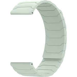 18mm Magnetic Silicone Bands for Garmin Venu 4/ 3S 41mm/ 2S/ Forerunner 265S/ 255S/ 255S Music, Waterproof Sport Replacement Straps Wristband for Garmin Vivoactive 4S 40mm/ 3S 39mm - Green