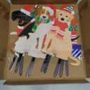 Sosation 6 Pcs Metal Christmas Dog Outdoor Decorations Merry Christmas Sign Xmas Dog Yard Stake Outdoor Patio Yard Lawn Signs Garden Stakes for Outside Xmas Holiday Garden Pathway