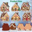 Treasure Cove Christmas Gingerbread Cards Craft Kit DIY Gingerbread House Card Christmas Crafts Kit Make Your Own Gingerbread House Decoration with Stickers for Kids Xmas Holiday Party Decor Supplies 12Pcs, 5.2" X 5.2"