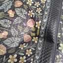 Collive Kitchen Mats for Floor 2PCS, Cushioned Anti Fatigue Mat Non Slip Waterproof Kitchens Sink Rug, Vintage Spring Floral Rugs Comfort Standing Mat for Laundry, Desk, Bar, Office, Black (17.3"x47"+17.3"x29")