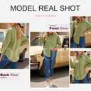 Dokotoo Womens Corduroy Button Down Shirts Boyfriend Long Sleeve Oversized Blouses Tops (Green, S)