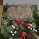 6 PCS Christmas Mini Cabinet Wreath for Kitchen with Ribbon Artificial Eucalyptus Cedar Hanging Garland with Red Berries Pine Cones for Swag Table Centerpiece Door Window Chair Wall Winter Decor