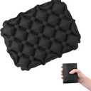 TRIWONDER Ultralight Inflatable Seat Cushion Seat Pad, Easy to Inflate & Deflate Compact Air Pad with Storage Bag for Camping Hiking Fishing Office Airplane Stadium Car (Black)