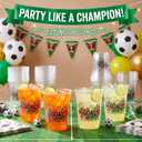 Honeydak 50 Pack 12 oz Soccer Party Cups Disposable Clear Plastic Cups with Goal Soccer Ball Design, USA Mexico Colors for Birthday, Game Day, Team Celebrations, Watch Party Supplies