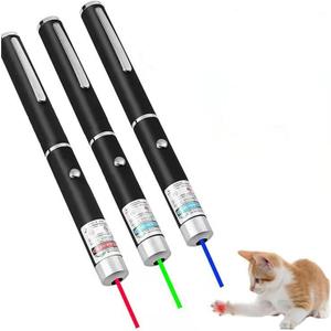 3 Pcs Laser Pointer for Cats Dogs Cats Laser Pointer Pet Interactive Toys Laser Presentation Remotes Red Green Purple Light (3 PCS Pack Color Mixed, Without Battery)