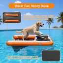 VOFiTNY Dog Boat Ramp Dock for Pool Inflatable Puppy Water Raft Plank Portable Pup Mat Floating Doggy Floats Ladder Play Bright Orange up to 240lbs XL 27"L x 39.3"W x 3.94"H