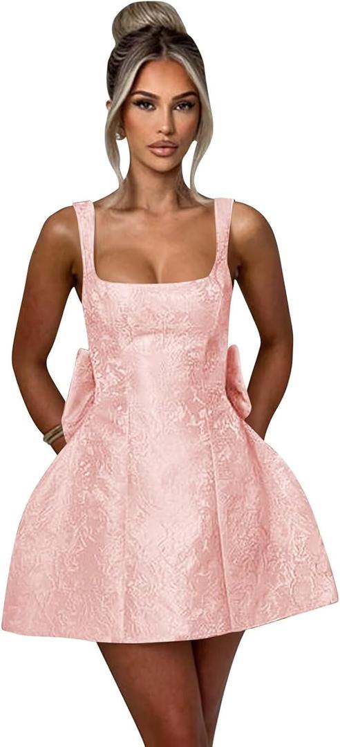TEARMEILY Short Satin Prom Dresses 2025 Blush Pink A Line Cocktail Mini Dress Corset Sweet 16 Bow Dress US6