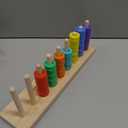 Color Sorting Stacking Game Toys, 7 Colors Ring Stack Challenge Puzzle Game, Wooden Rings Color Matching & Stacking Toys for Kids, Competitive Tabletop Game for Family Night, Gifts for Boys and Girls
