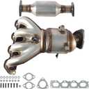 Front & Rear Catalytic Converter Exhaust Manifold for Chevrolet Aveo Aveo5 2009-2011 1.6L & Pontiac G3 2009-2010 1.6L, Catalytic Convertor Direct Fit OE#674-616 16623 50485 641345 16592, EPA Compliant