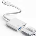 USB to USB C Adapter 5Gbps,[MFi Certified] USB-C to USB3.0 Camera Adapter with 30W PD Charging USBC Male to USB A Female OTG Cable Compatible with iPhone 17 16/Samsung/MacBook/iPad,Thunderbolt 4/3