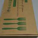 100% Compostable Fork, 7" 150pcs Disposable Cornstarch Forks Heavy Duty Cutlery BPI Certified Eco-Friendly Utensils Biodegradable Party Dinner Supplies No Plastic, Ivory White