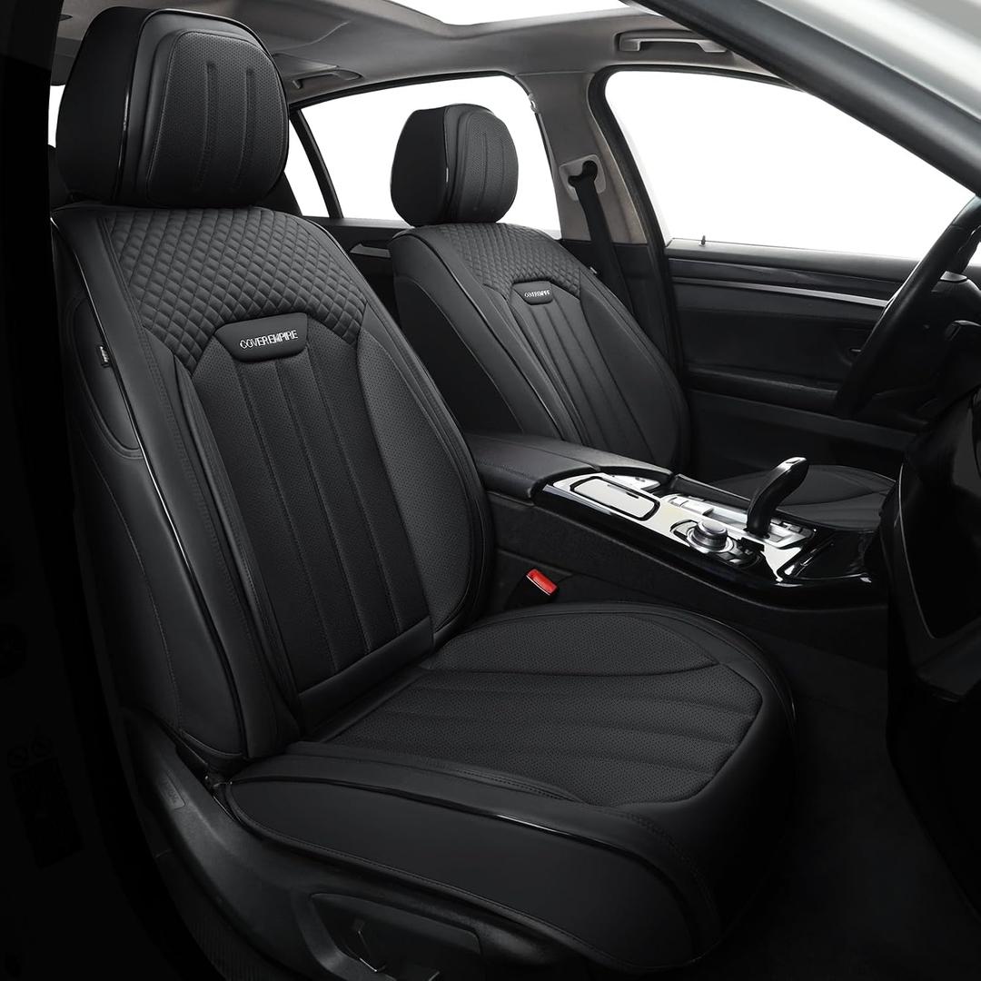 Car Seat Covers Full Set, Leather Seat Cover for Cars, 5 Seats Waterproof Automotive Seat Covers Fit Toyota Rav4 Camry Corolla Cruze CRV Accord, Black