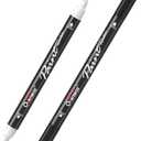 Overseas White and Black Acrylic Paint Markers, 2 Dual Tip Paint Pens Acrylic Markers with Dot and Brush Tip, Coloring Marker for Wood, Rock, Canvas, Glass, Metal, Plastic, Fabric, School Supplies