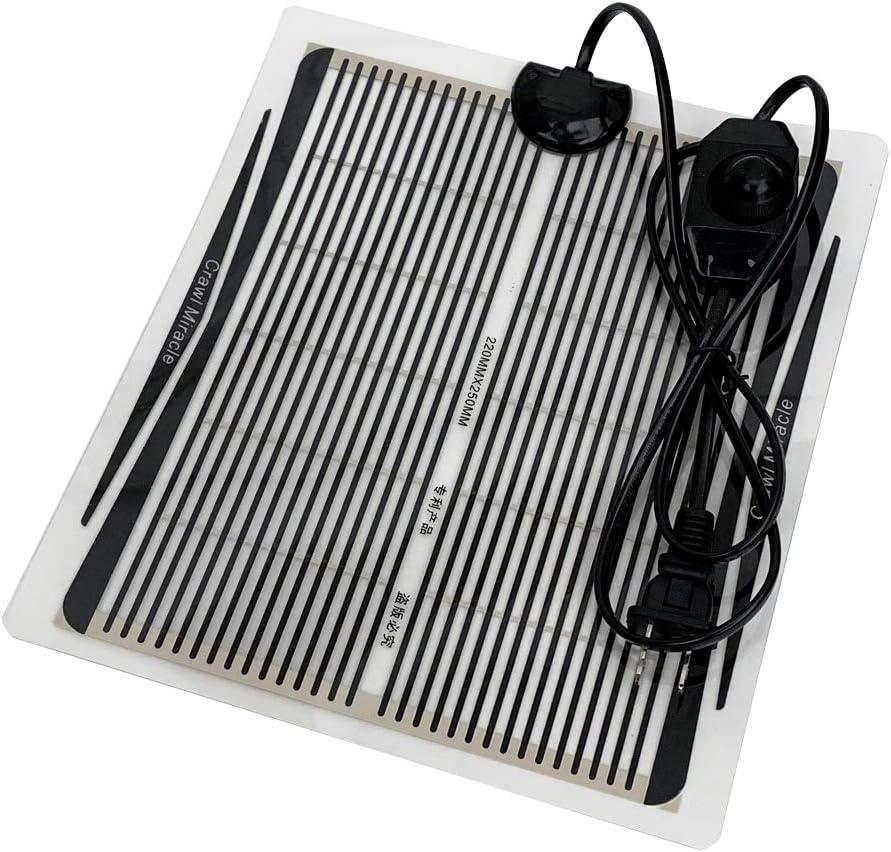 YOUMU Reptile Heating Pad Temperature Adjustable Terrarium Heat Mat for Turtle/Snake/Frog/Lizard/Small Animals/Plant Box (15W(8.66in*9.84in))