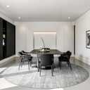 Round Rugs 8ft, Circle Washable Area Rugs for Living Room, Grey
