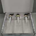 Modern Gold Design Shampoo and Conditioner Dispenser, Large 27oz Shower Soap Dispenser, Set of 3 Refillable Empty Plastic Pump Bottles for Bathroom (6 Waterproof Labels Included), (Clear & Black)