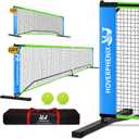 Portable Pickleball Net, Regulation Size 22FT and 11FT Half Court 2-in-1 Pickle Ball Net with 2 Pickleballs and Carry Bag for Driveway, Backyard, Street, Weather Resistance Steady Steel Frame