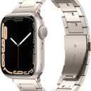 No Tools Needed Stainless Steel Link Bracelet Compatible with Apple Watch Band 49454442mm 414038mm,Quick Release Adjustable Business Solid Metal Watch Strap for iWatch Strap Series