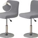 FUANGUI Bar Stool Covers Set of 2, Stretch Bar Stool Chair Cover Slipcovers, Knitted Jacquard Counter Stool Bar Chair Covers for Kitchen Pub Dining Room (Knitted Grey)
