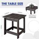 LZRS Square Patio Side Table, Heavy Duty HDPE Outdoor End Table with Wood Texture, Weatherproof Composite Table for Adirondack Chairs, Deck, Pool, Indoor/Outdoor, No Peeling or Cracking(Brown Mixture)