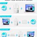 WiFi Extender Signal Booster - Dual Band 5.0G&2.4G, Covers 12880 Sq.Ft, Supports 105 Devices, 1-Tap Setup with Ethernet Port for Faster Speed
