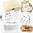 Baby Shower Advice and Wishes Cards for Parents To Be, 50 Pcs Double-Sided Baby Prediction Cards, Gender Reveal Party Keepsake, Baby Shower Decorations and Activities, Includes Wood Keepsake Box