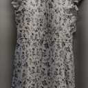 BLENCOT Womens Floral Maxi Dresses Casual Flowy Boho Dresses Summer Ruffle Short Sleeve V Neck Dress with Pockets, Size L