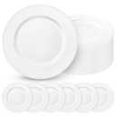 24 Pcs White Charger Plates with Beaded 13 Inch Plastic Charger Plates for Dinner Plate, White Chargers for Table Setting, Round Chargers Plate for Wedding Party Holiday Event Tabletop Decor