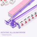 Mahjong Racks with Pushers 4PCS Set Majiang Tile Holder Acrylic Mahjong Racks Accessories and Gifts, Standard