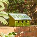 Glitzhome 14L Wood Hanging Birdhouse for Outdoors, Licence Plate Route 66 Welcome Painted Bird House, Rustic Bird House for Bluebird Wren Sparrow, Bird Nest Box for Garden Patio, Washed Green