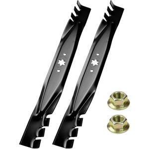 2 Pack 942-04308-X Blades with Nuts for Cub Cadet 42 Inch XT1-LT42 ZT50 ZT142 T1000 XT1LT42 LT2000 LTX1040 Replaces 742-0616A 742-0616A 942-04126 742-04126 for MTD Troy-Bilt Craftsman Decks