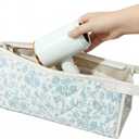 Quilted Travel Case for Dyson Travel Bag, Cotton Floral Carrying Bag for Hair Dryer and Attachments, Portable Organizer with Handle