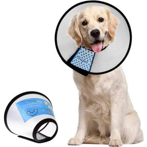 Supet Dog Cone Collar to Stop Licking, Comfortable Elizabeth Recovery Collar for Large Medium Dogs After Surgery, Soft Pet Neck Head Cone AlternativeL