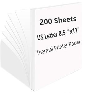 Thermal Printer Paper 8.5 x 11 Inches, Single US Letter Size, Suitable with Most Thermal Portable Printer, Such M08F/A40, Quick-Drying, Waterproof(Single, Keep 3 Years)