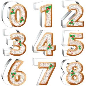 4 Inch Number Cookie Cutter Set - 9 Pcs Extra Large Xzhloym Cookie Cutters Shapes - Stainless Steel