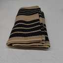 Striped Outdoor Fall Front Door Mat 24"x51", Cotton Hand Woven Washable Black and Khaki Rug Runner, Reversible Foldable Indoor Layered Front Door Rugs for Entryway/Farmhouse/Home Entrance (2'x4.3')