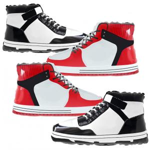 Boy Shoes Balloon/Basketball Sneaker/Tennis Sports Logo Decoration/Foil Balloon/Check Mark Shoes/Father Birthday Decorations (Black+red 4 Pcs)