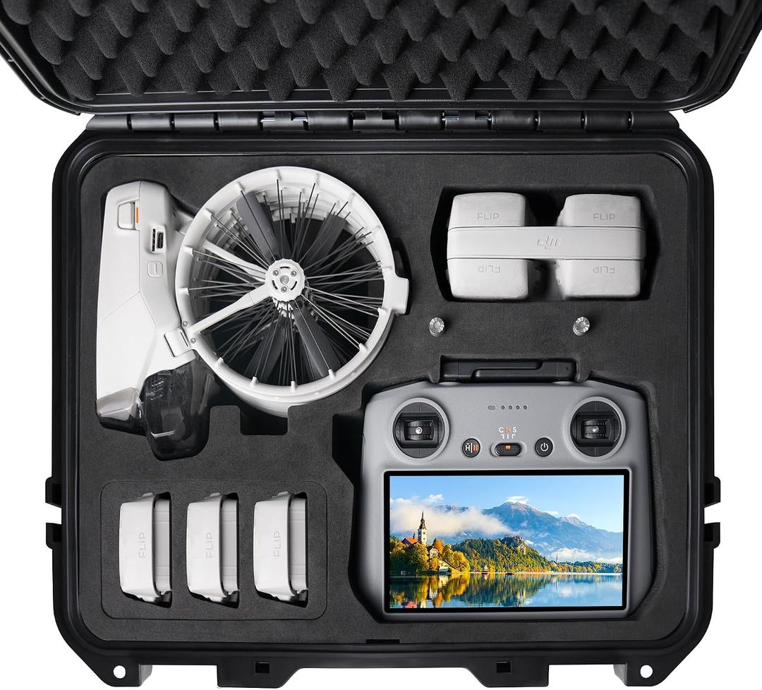 CYNOVA Waterproof Hard Case for DJI Flip and RC2/RC/RC-N3/N2/N1, Support 7 Batteries and Other DJI Flip Accessories [CASE ONLY], 927.28 cubic inches