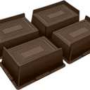 ANNKUT Bed Risers 3 Inch Heavy Duty,Oversized Couch Risers, Extra Wide Furniture Risers for Sofa Table Desk Headboard Chair Lifting,Rectangle Risering Blocks Support 6000 lbs(4 Pack Brown)